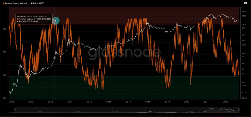 Bitcoin and Ethereum Analysis: Navigating Market Swings with Technical and On-Chain Insights Bitcoin Percent Supply in Profit 2013