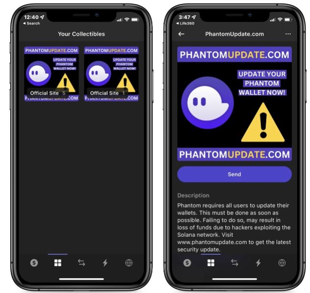 Urgent Crypto Warning: Fake Phantom Wallet Security Update NFTs Stealing Solana! Fake Phantom Wallet Update NFT Scam