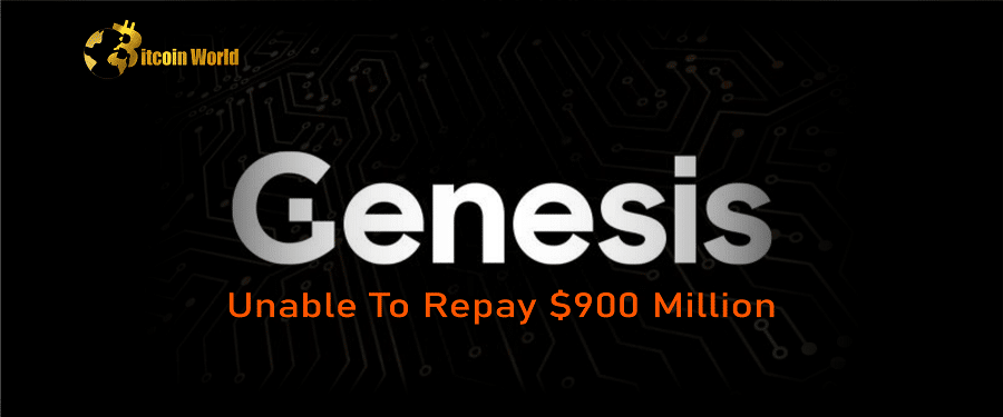 Genesis is Unable to Repay the Funds Totaling $900 Million.