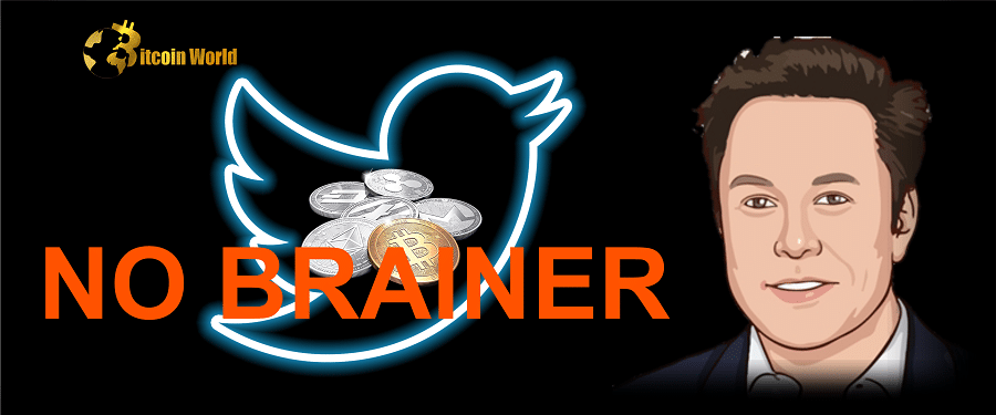 Elon Musk Calls Cryptocurrency on Twitter a "No-Brainer" Amid Altcoin Rumors. 