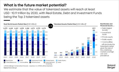 FreeBnk Launches Stock and Gold Trading with Crypto: A New Era for Tokenized Assets A graph showing the potential growth of RWAs by segment