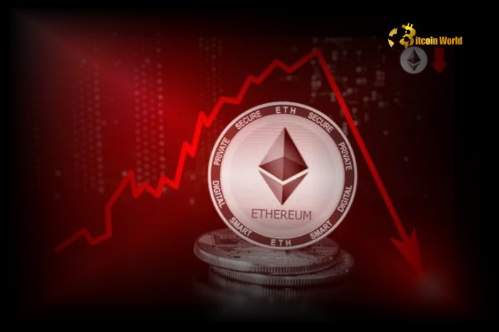 Ethereum price chart showing potential drop to $2.2K–$2.4K.