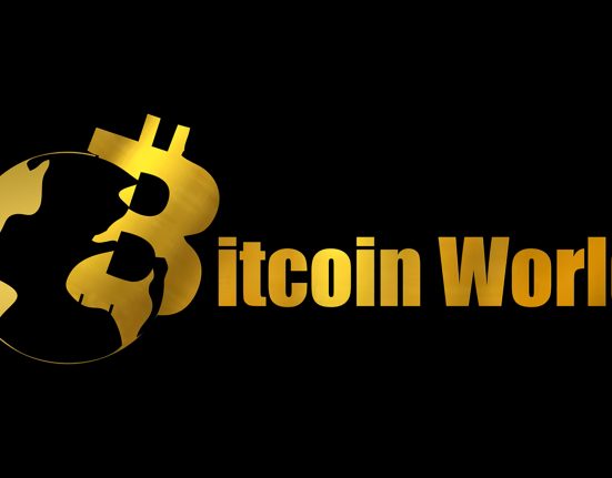 Black background logo BitcoinWorld 1