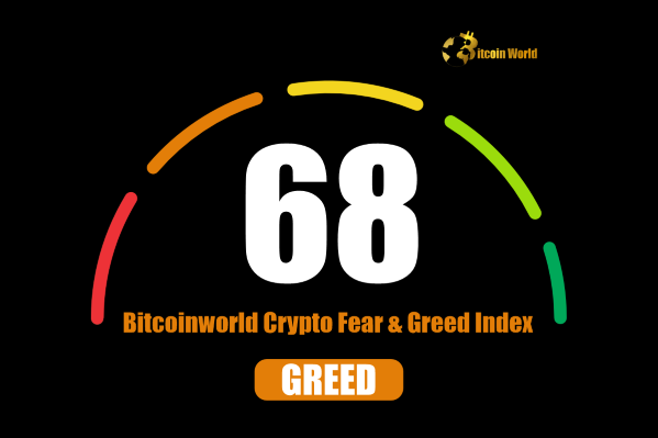 Crypto Fear & Greed Index Reaches 68, Signifying Rising Investor Greed