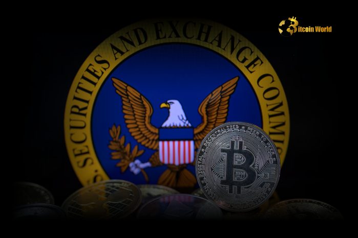 SEC building with a crypto regulatory shift headline.