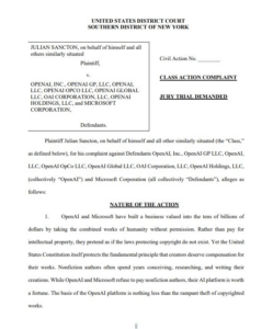 Copyright Clash: Author Julian Sancton Accuses Microsoft and OpenAI of AI Training Data Misuse in Landmark Lawsuit The lawsuit