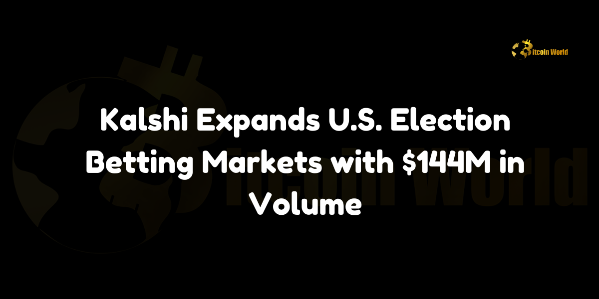 Kalshi expands U.S. election betting markets with $144M in volume.