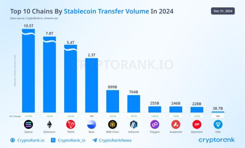 Solana Tops Stablecoin Transfer Volume in 2024, Leading the Blockchain Race