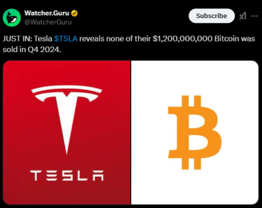 Tesla holds $1.2 billion in Bitcoin through Q4 2024