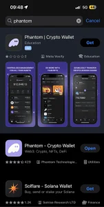 fake Phantom wallet app in the Apple Store