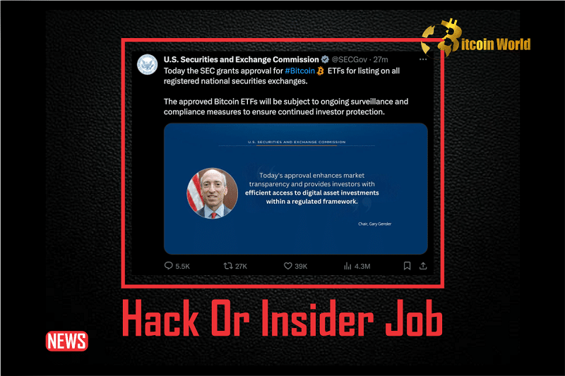 Fake Spot BTC ETF Approval Post On SEC’s X Account, Hack Or Inside Job?