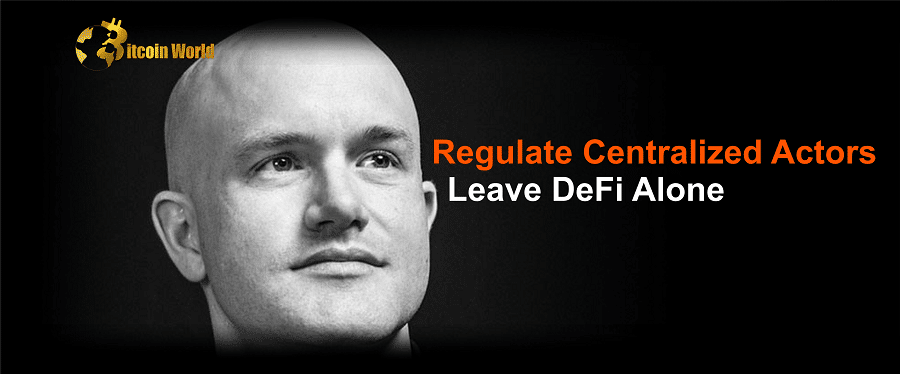 Coinbase CEO: Regulate Centralized Actors but Leave DeFi Alone